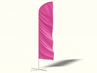 Custom pink feather beach flag