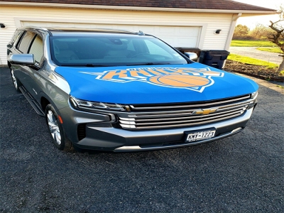 Custom New York Knicks car cover flag