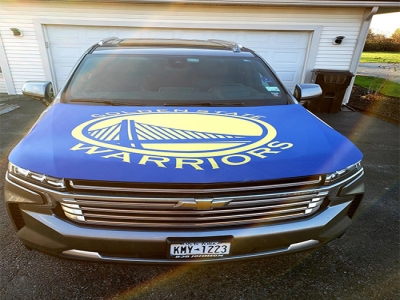 Custom Golden State Warriors car hood flag