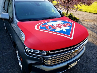 Custom Philadelphia Phillies car hood flag