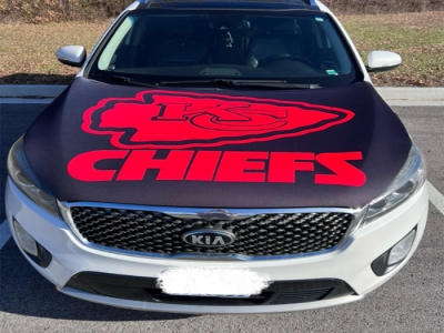 Customized Kansas City Chiefs Automotive Engine Cover Flag