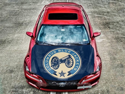 Custom NHL Columbus Blue Jackets car hood cover flag