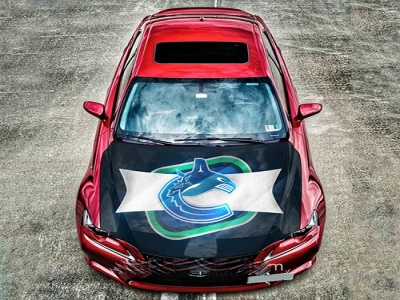 Custom NHL Vancouver Canucks car hood cover flag