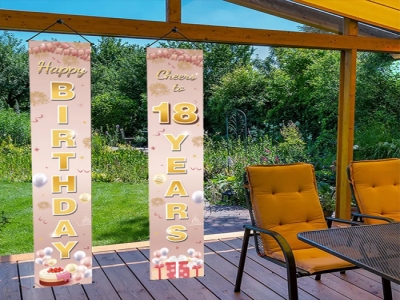 Customized birthday door curtain banner