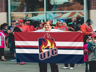 Custom UIC Flames Flag