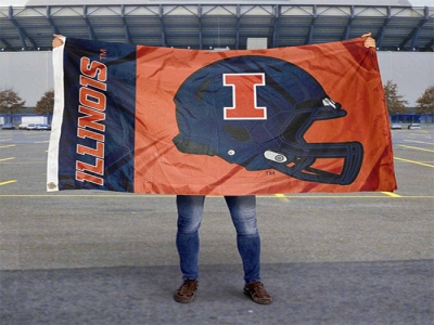 Custom NCAA Illinois Fighting Illini Flag