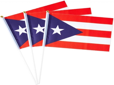 Custom Puerto Rico hands waving flags