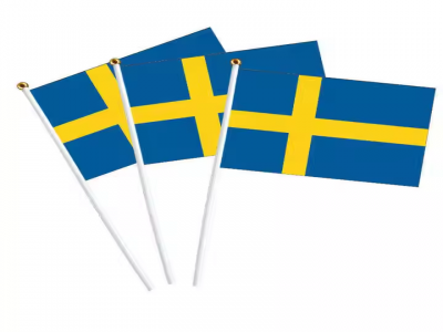 Customized Swedish hand cranked flag