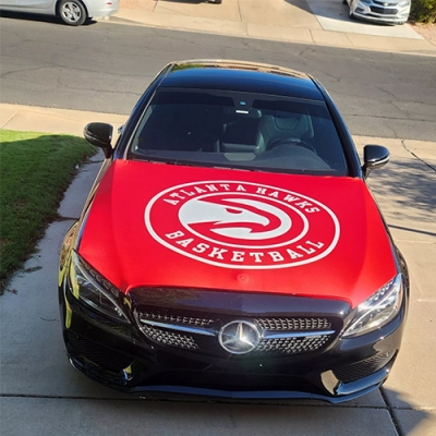 Custom Atlanta Hawks car hood flag