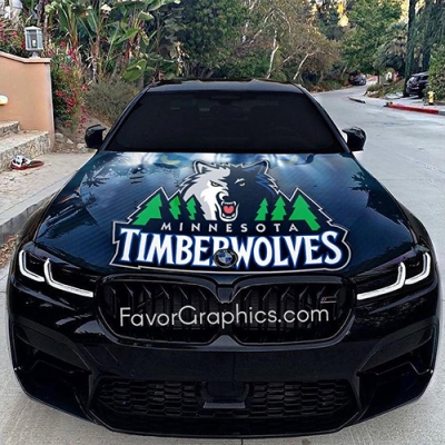 Custom Minnesota Timberwolves car hood flag